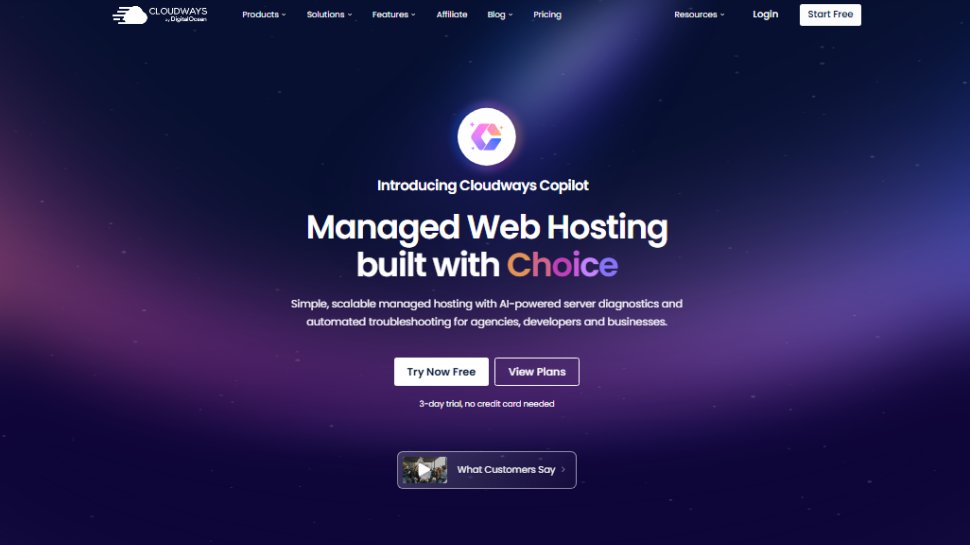 Website screenshot of Cloudways (August, 2025)