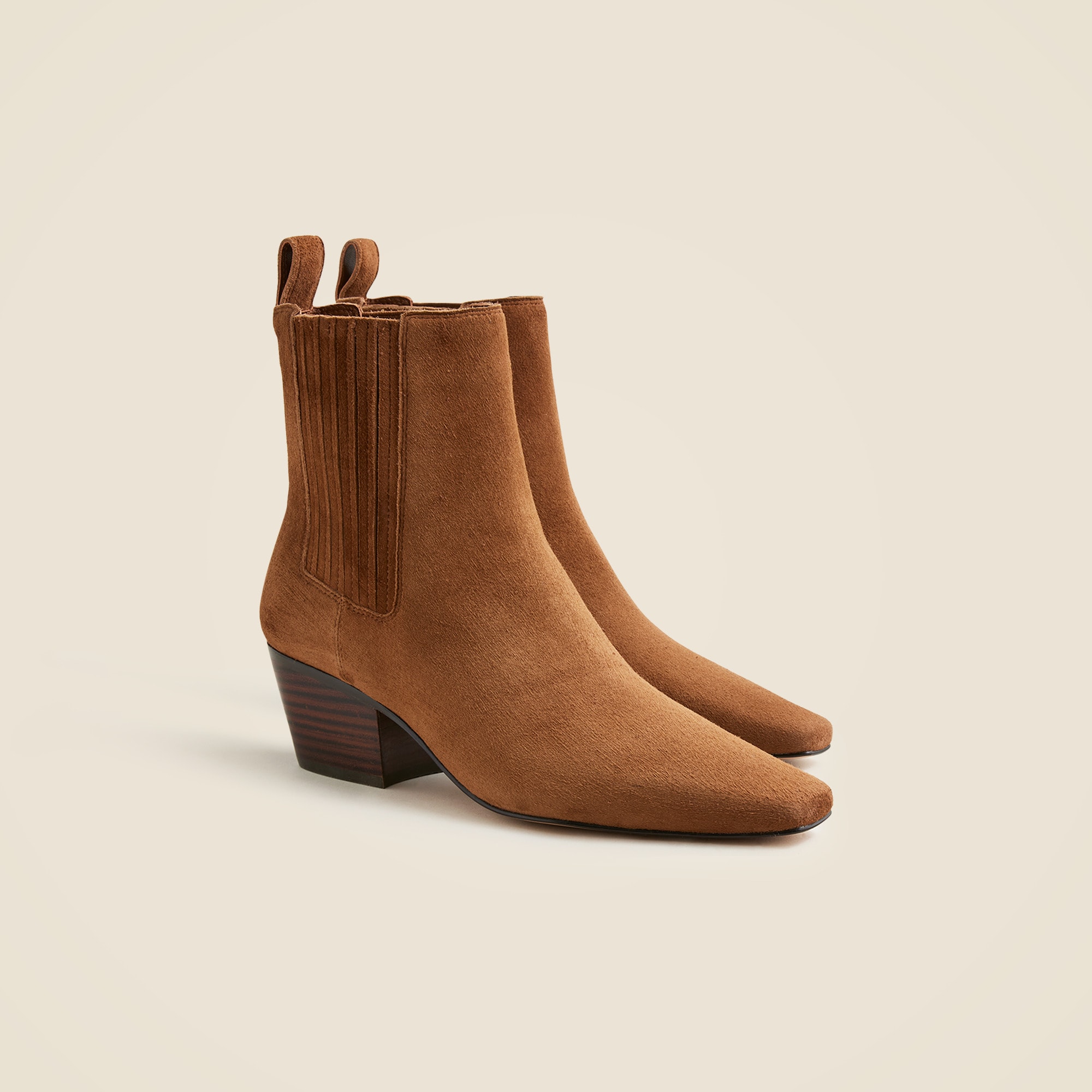 New Piper Square-Toe Ankle Boots in Suede