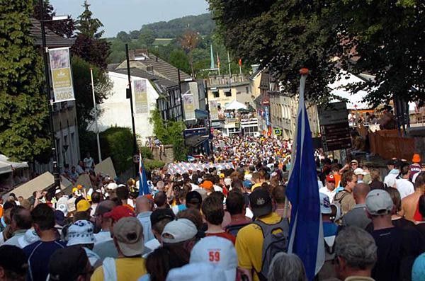 A large crowd greeted the Tour in Valkenburg
