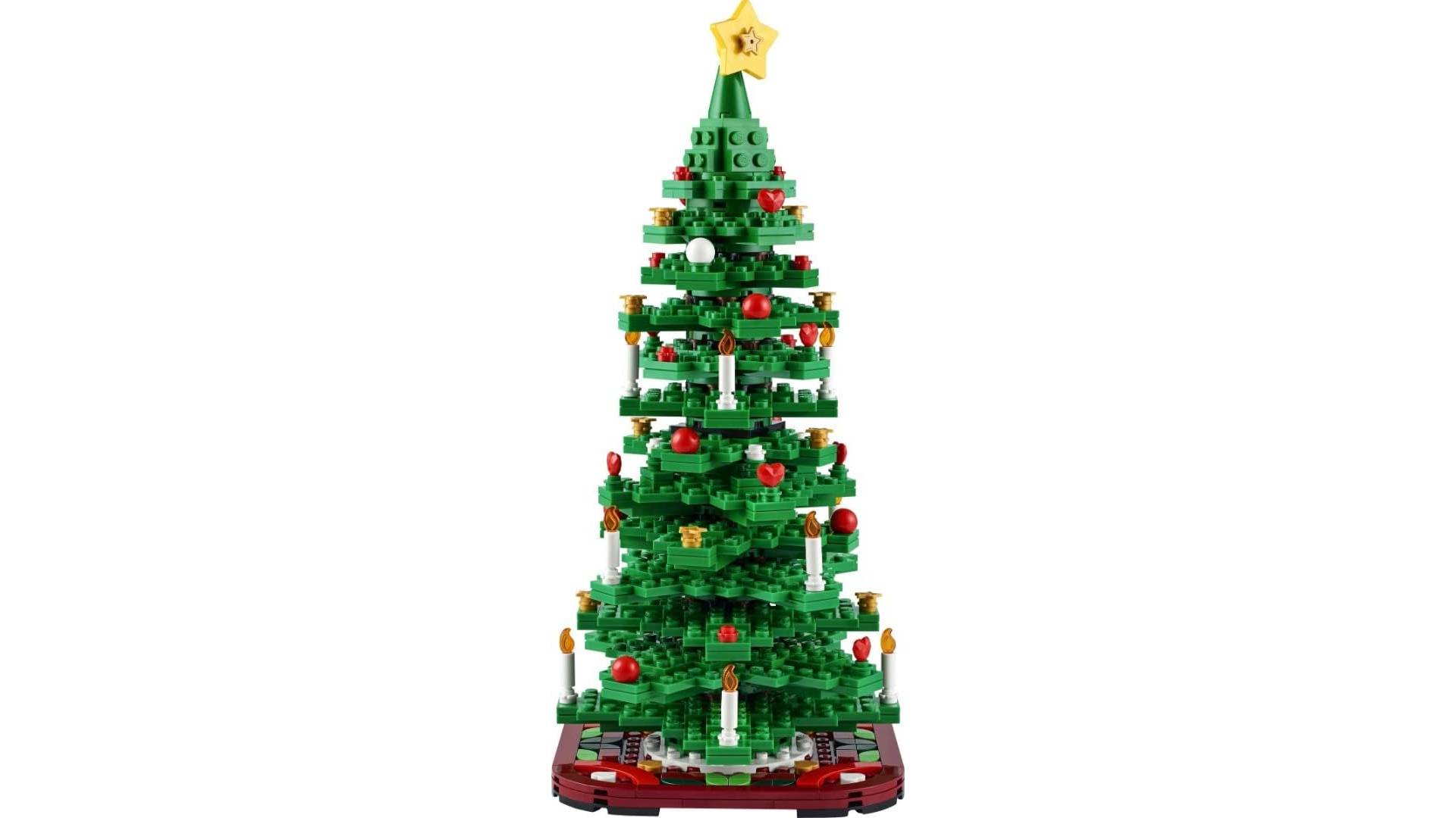 Lego Christmas Tree with white backdrop