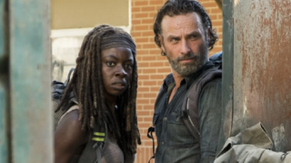 Rick and Michonne in The Walking Dead.