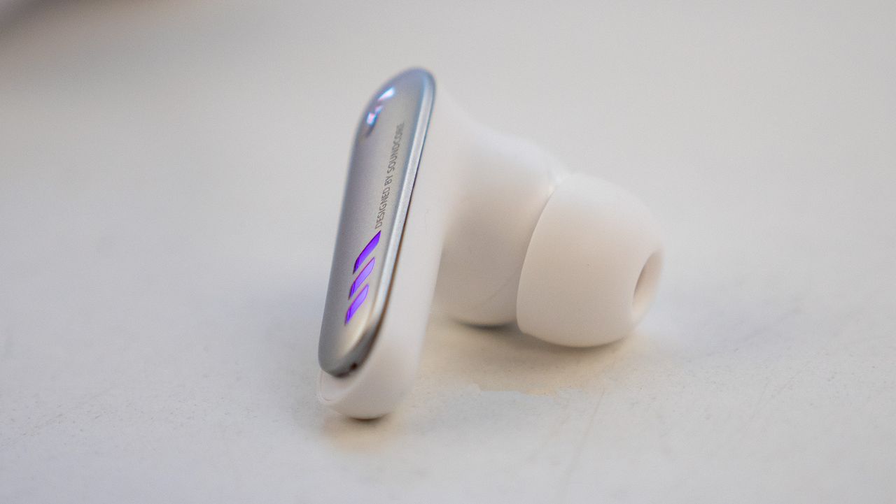 The bottom portion of the Soundcore VR P10 earbuds for Meta Quest