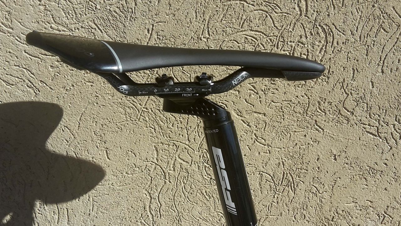 Nibali's saddle is pushed back as far as it can go