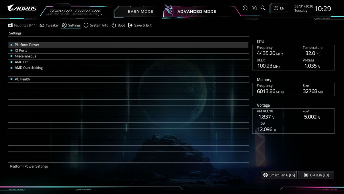 Gigabyte X870E Aorus Xtreme X3D AI Top - BIOS