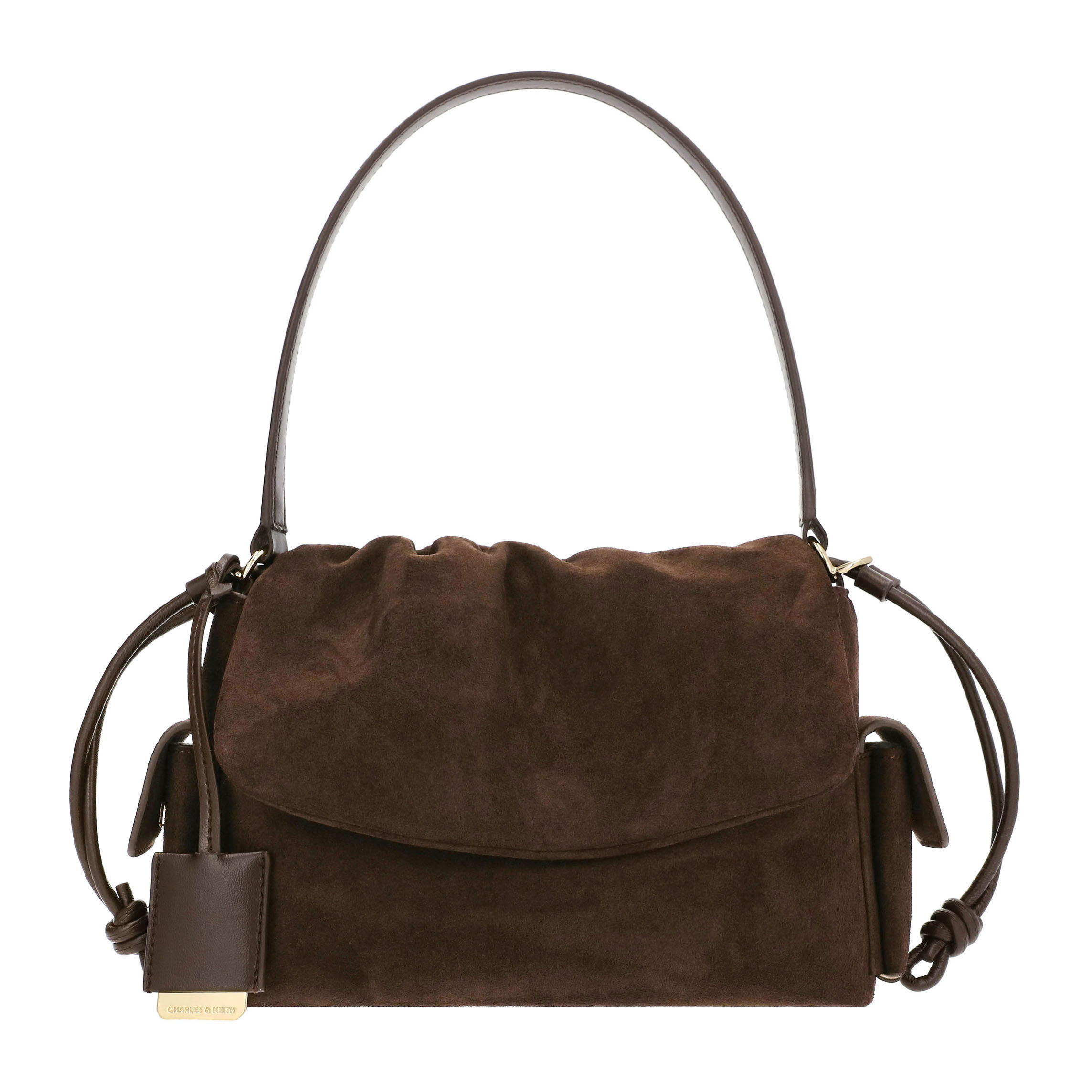 Product shot Charles &amp;amp; Keith Khai Ruched Shoulder Bag - Espresso Brown