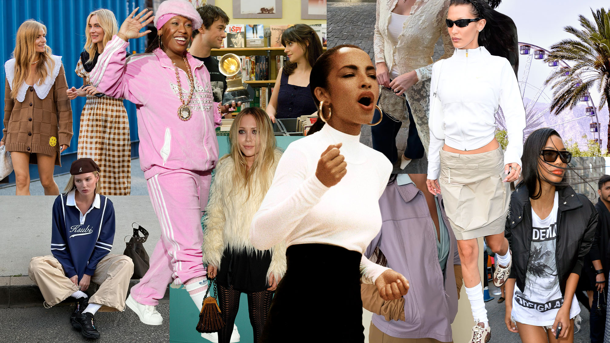 Collage of iconic fashion aesthetics.