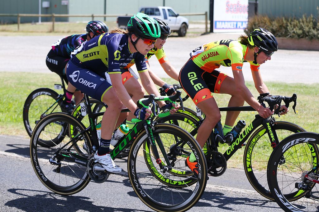 Annemiek van Vleuten (Orica-Scott) earlier in the day