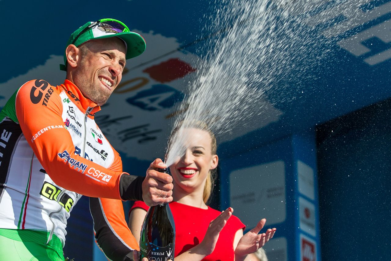 Nicola Ruffoni celebrating his stage 4 win at the Tour of Croatia