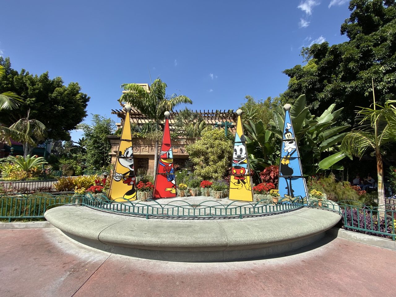 Mickey and Friends celebration decorations in Downtown Disney