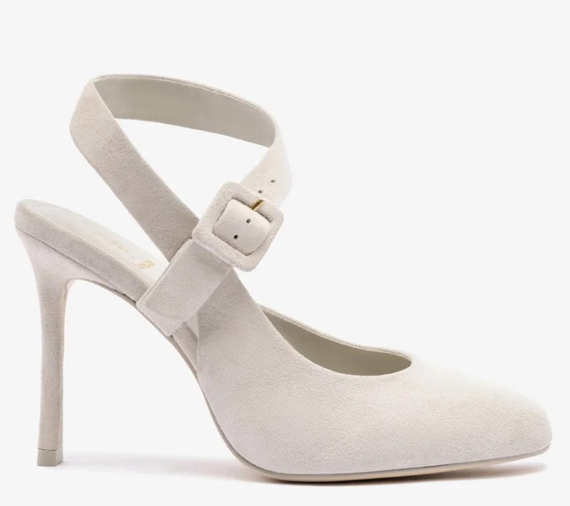 Larroudé, Deena by Larroudé Pump in Mushroom Grey Suede