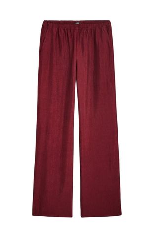 burgundy satin pants