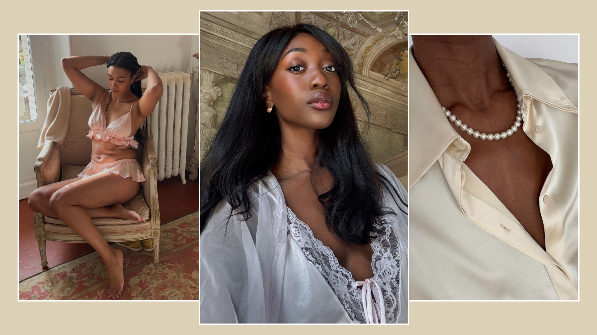 A collage of the best French lingerie brands.
