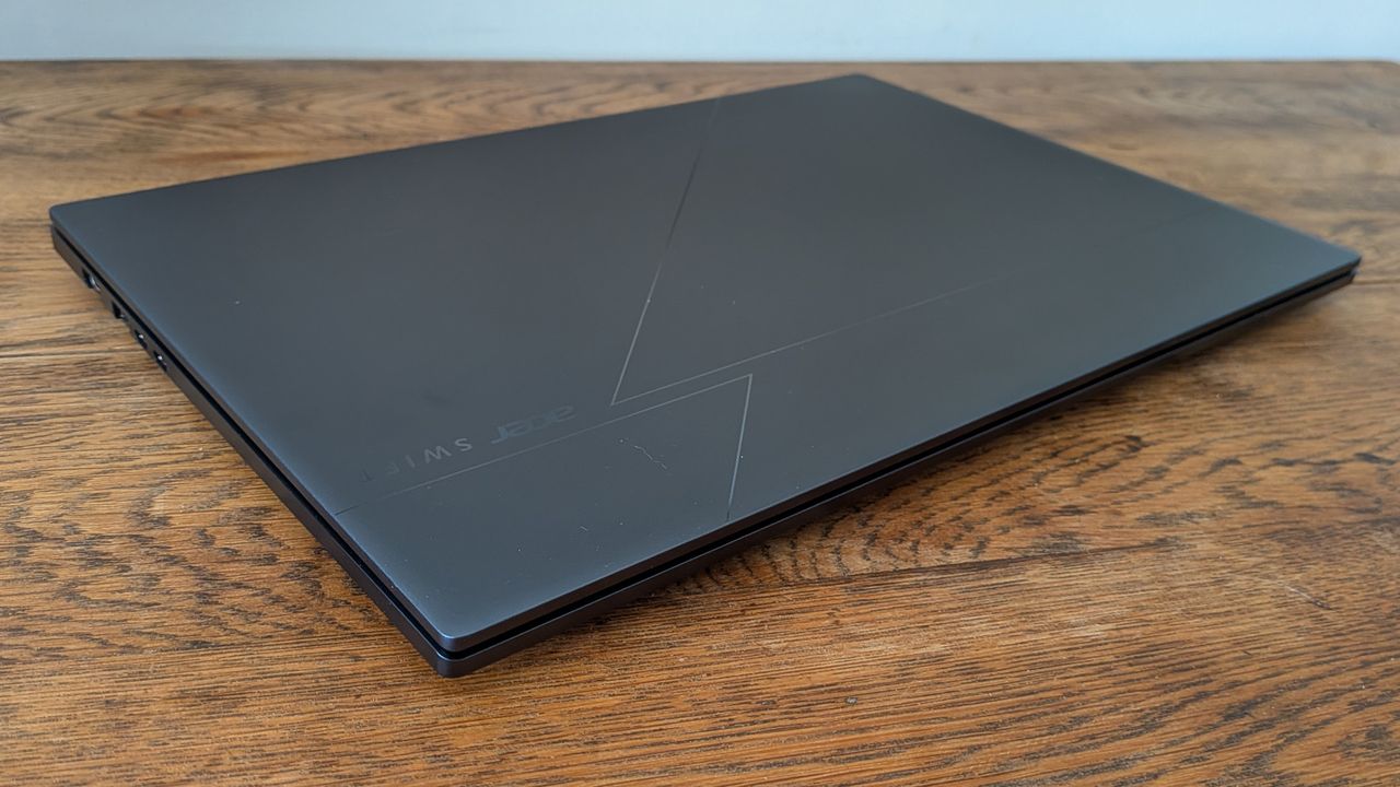 The Acer Swift Go 16 AI on a desk