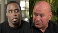 Sean "Diddy" Combs speaks during one of his videos, while Dana White appears on the Flagrant Podcast.