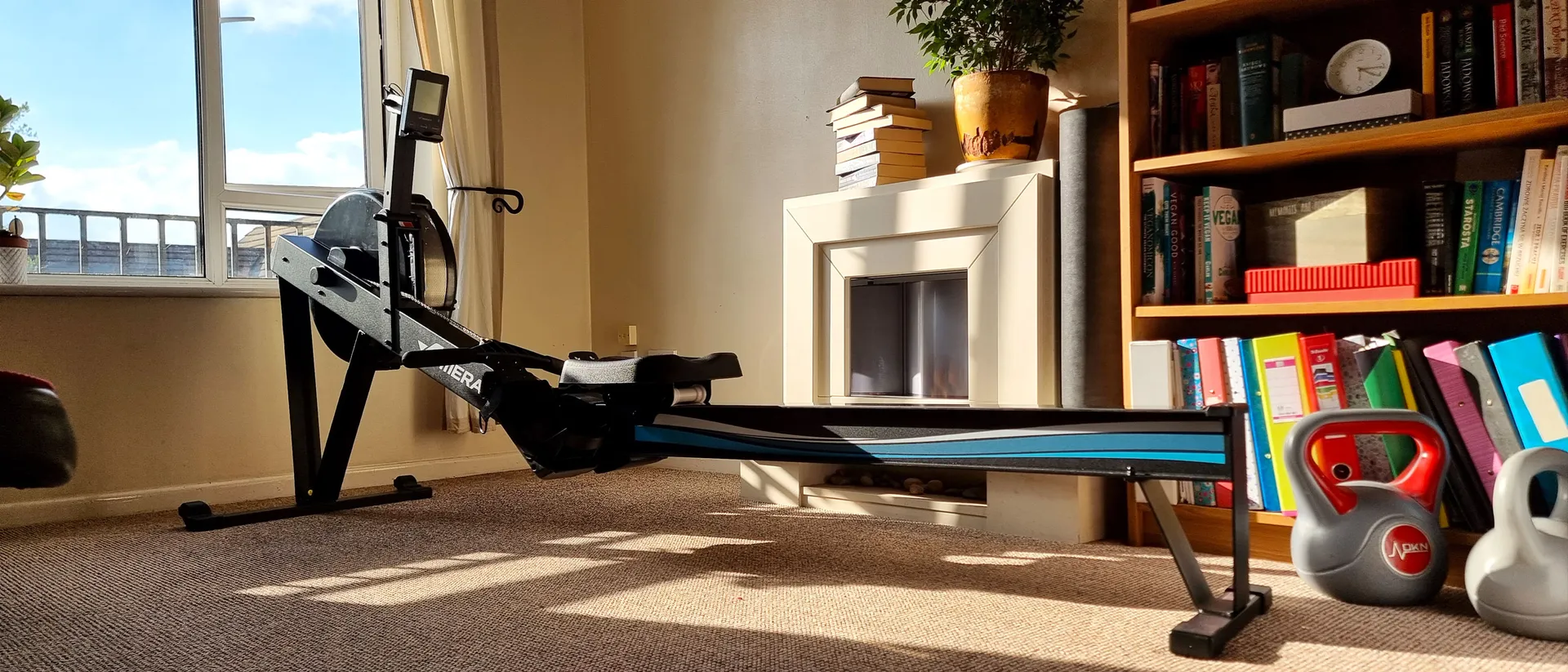 The Merach Novarow R50 in a sunlit room.