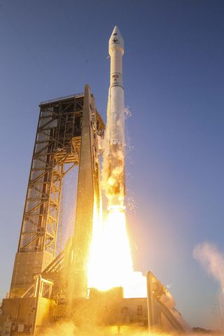A United Launch Alliance Atlas V rocket carrying NASA's OSIRIS-REx mission launches into space from Cape Canaveral Air Force Station, Florida on Sept. 8, 2016.