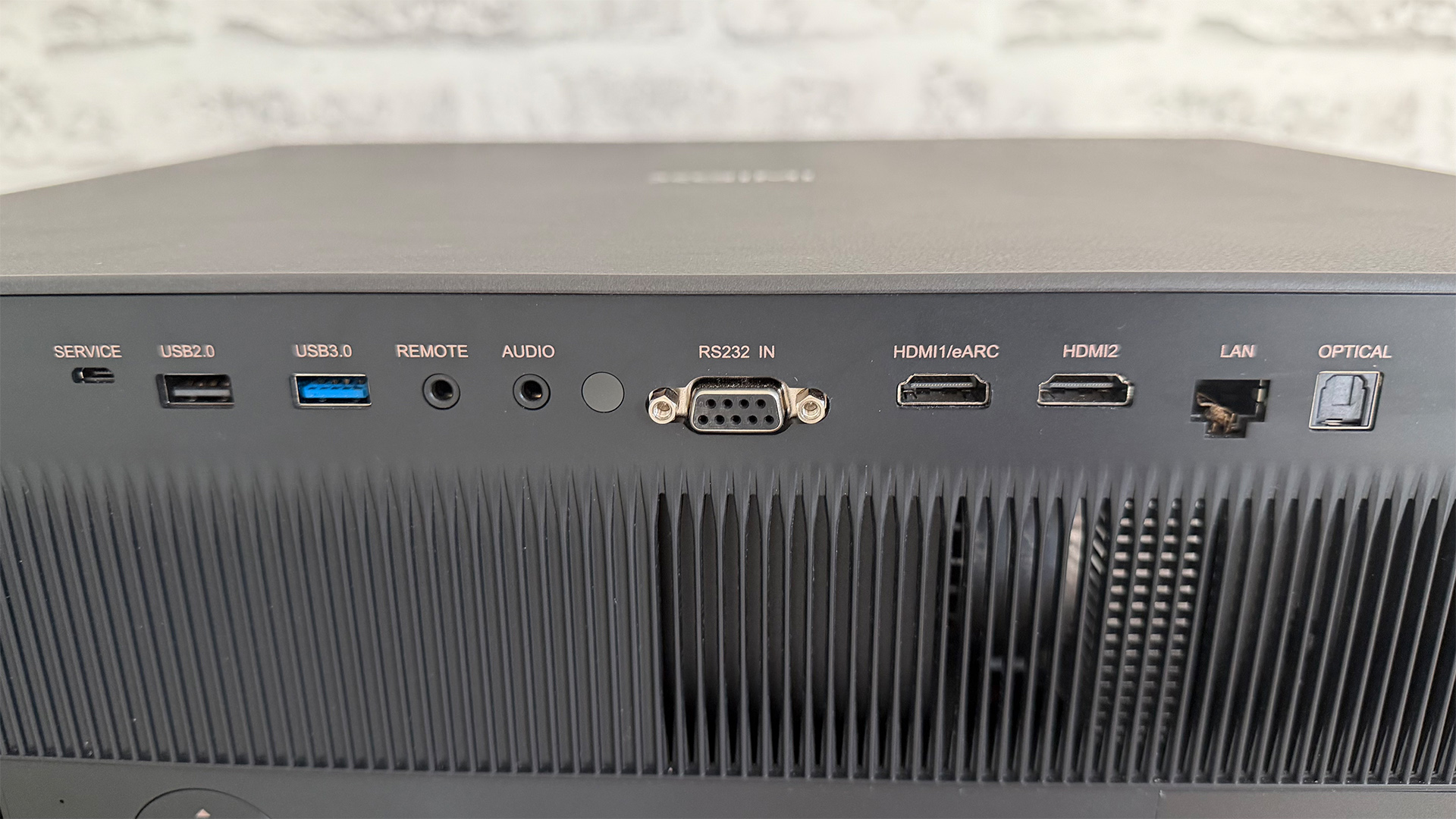 Xgimi Titan home cinema projector, rear of unit showing connections