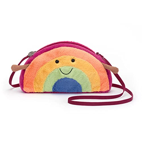 Jellycat Amuseables Rainbow Plush Bag, 10 Inches - Crossbody and Shoulder Purse - Fun and Unique Handbag