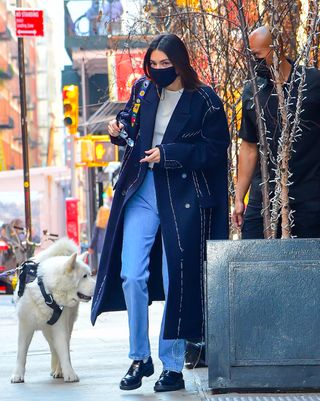 Kendall Jenner is seen walking in SoHo on March 21, 2021 in New York City