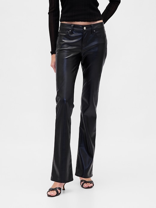 Low Rise Recycled Vegan Leather Long &amp;amp; Lean Pants