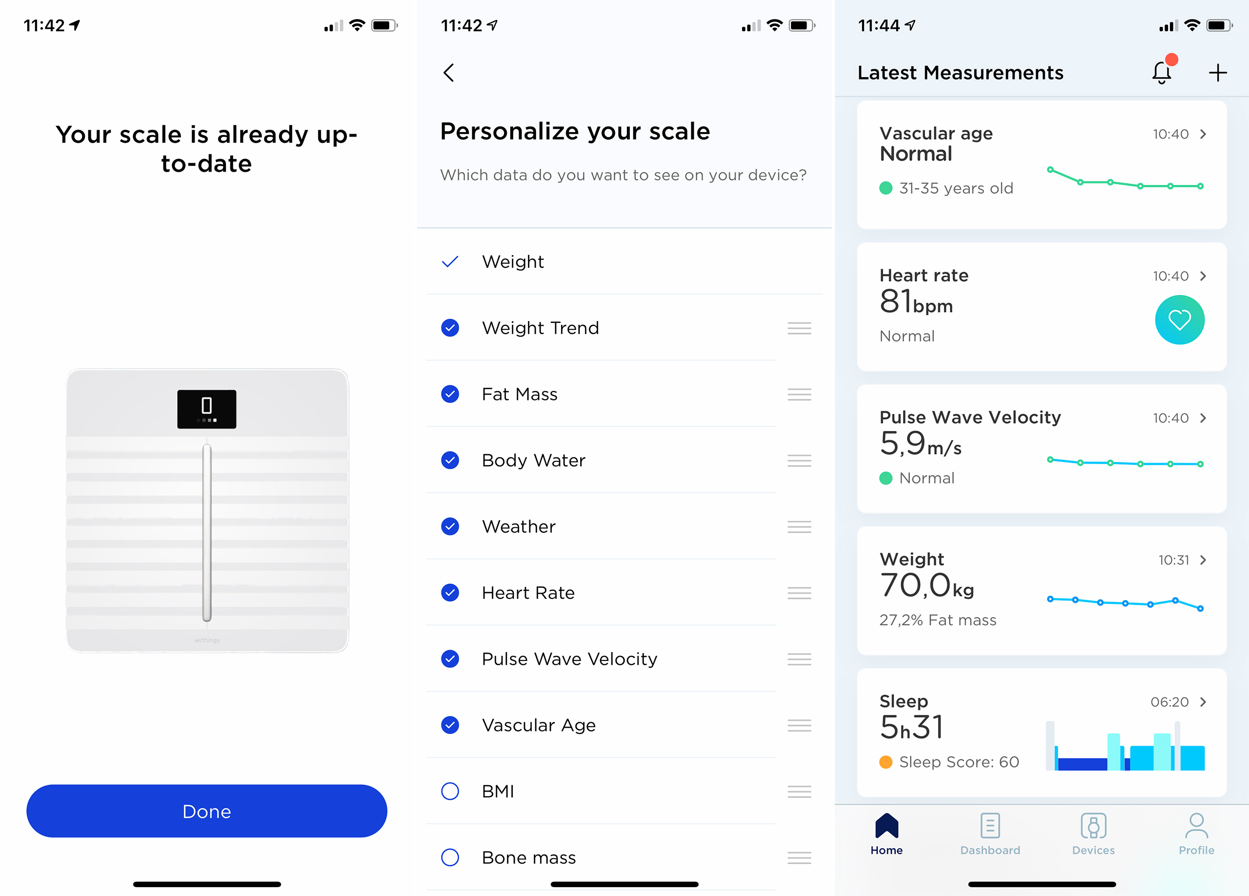 Withings Health Mate-appen