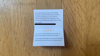 Amazon Fake-Review-Gutscheine finden sich bei einem wachsenden Teil der Produktbestellungen in der Paketbeilage