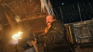 Murray Bauman using flamethrower in Stranger Things Season 4 finale