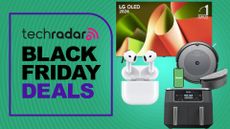 products on a green TechRadar Black Friday deals background