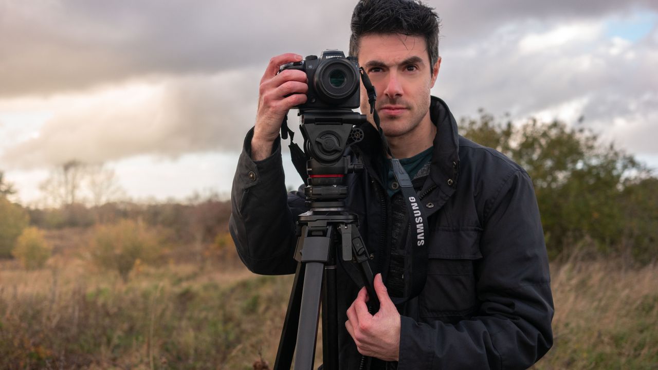 The Manfrotto One hybrid tripod outside