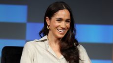  Meghan, Duchess of Sussex speaks onstage during the Breaking Barriers, Shaping Narratives: How Women Lead On and Off the Screen panel 