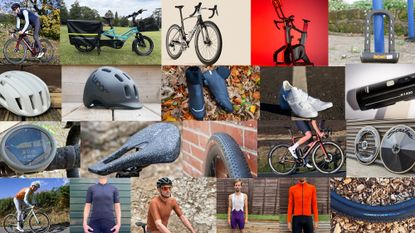 A collage of all the five star reviewed products from Cycling Weekly in 2025.