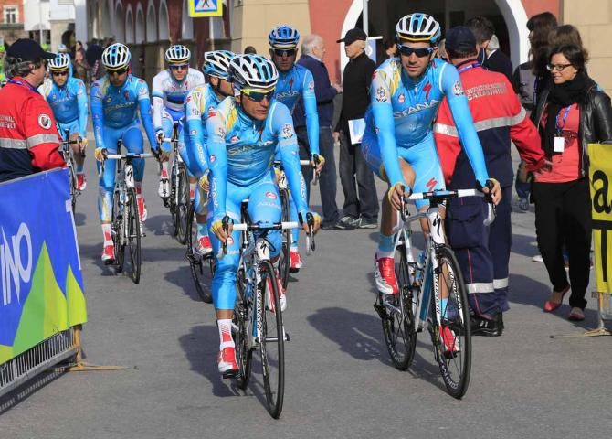 Paolo Tiralongo leads Astana to the start.