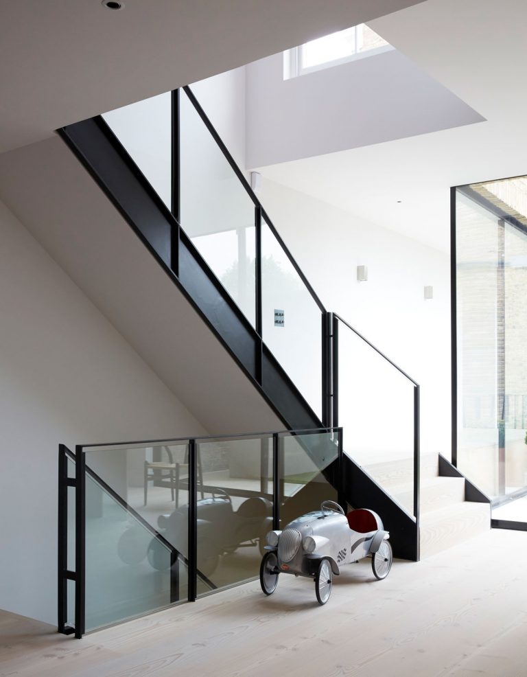 staircase ideas - staircase that changes flow inside terraced home