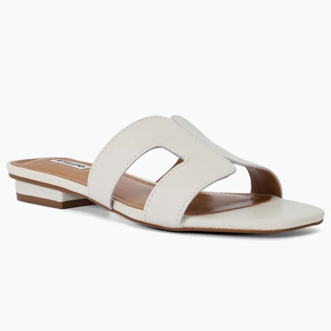 Dune Loupe White Sandals
