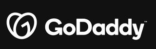 GoDaddy logo on black background