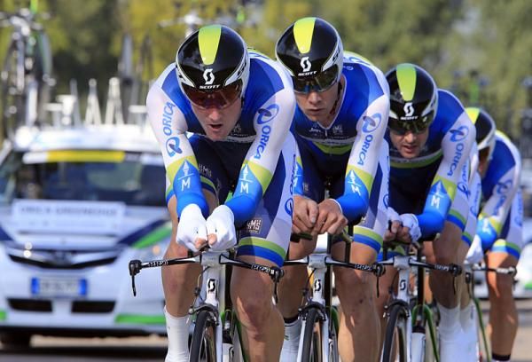 Sam Bewley, Luke Durbridge, Sebastian Langeveld, Cameron Meyer, Jens Mouris and Svein Tuft (Orica - GreenEDGE)
