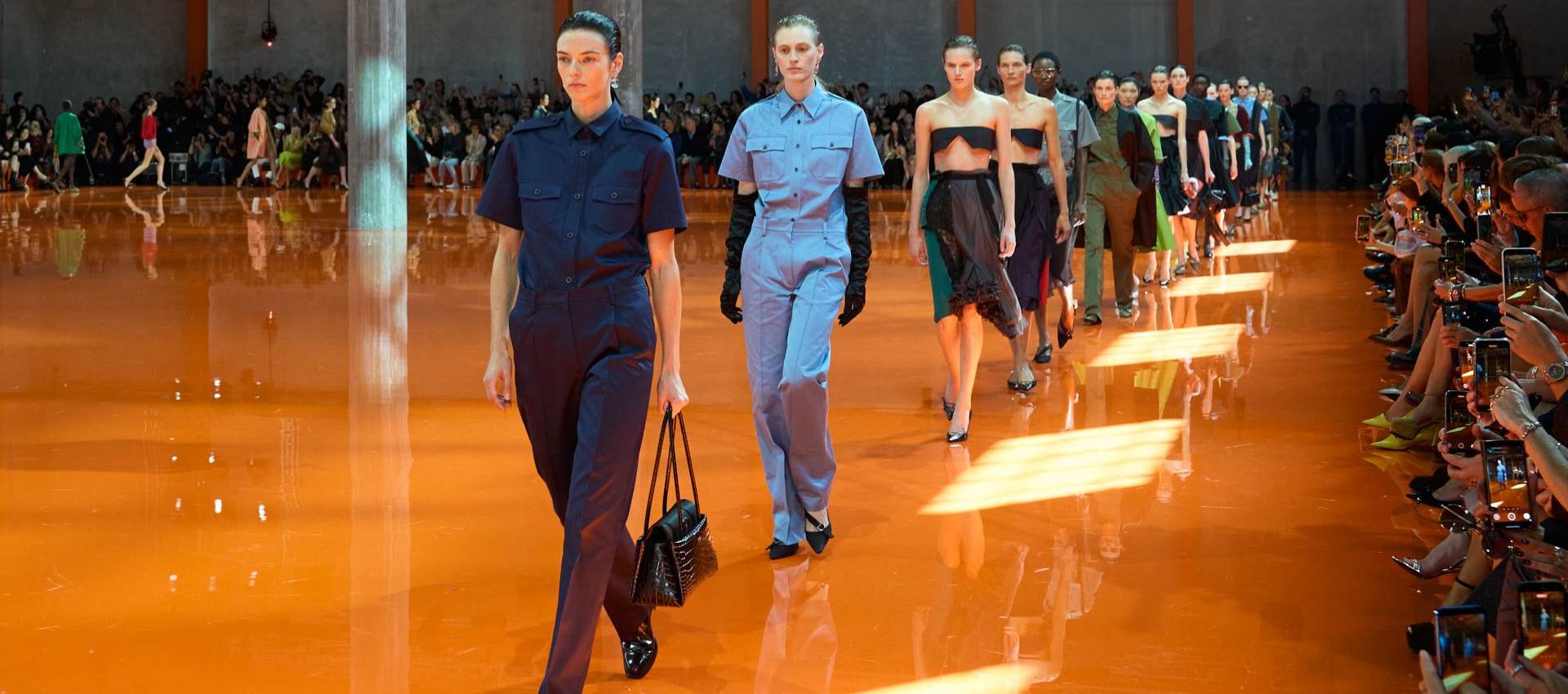 models walk the runway at prada ss26 show