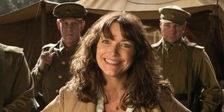 Karen Allen as Marian Ravenwood smiling in Indiana Jones and the Kingdom of the Crystal Skull