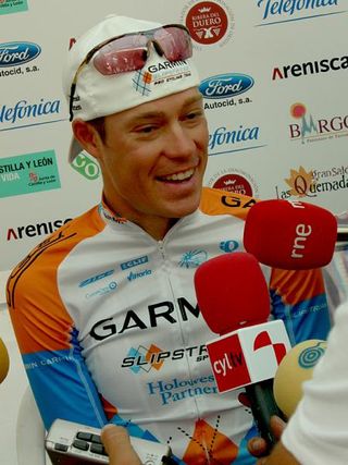 Tom Danielson (Garmin-Slipstream) after winning the TT in Burgos.