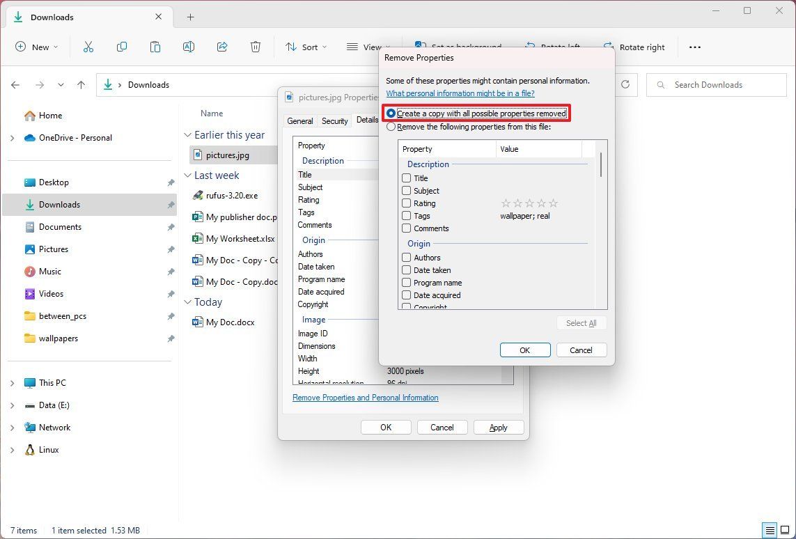 How to remove personal information from files on Windows 11 Windows