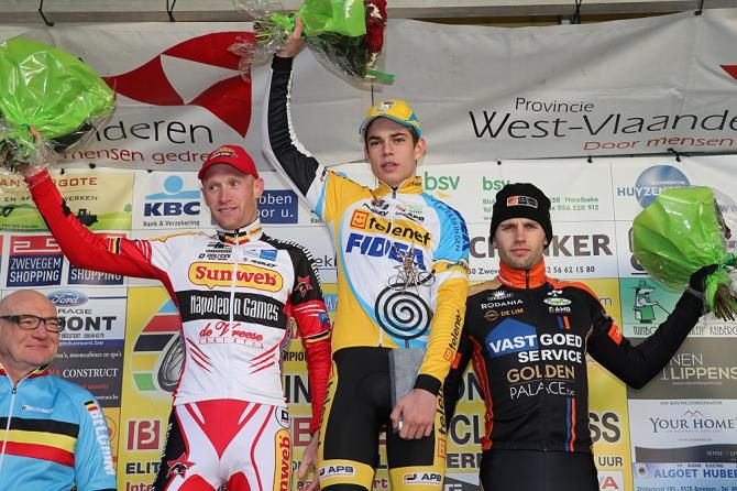 The podium: Klaas Vantornout, Wout Van Aert and Rob Peeters