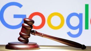 google logo with a gavel