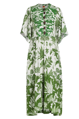 Farm Rio Forest Soul Elbow-Length Sleeve Midi-Dress (Was $315) 