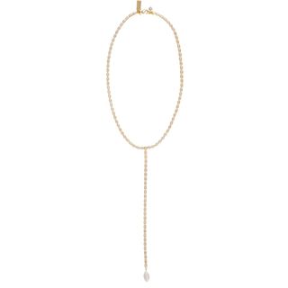 jewellery gifts gold lariat necklace with pearl on the end of the extended chain