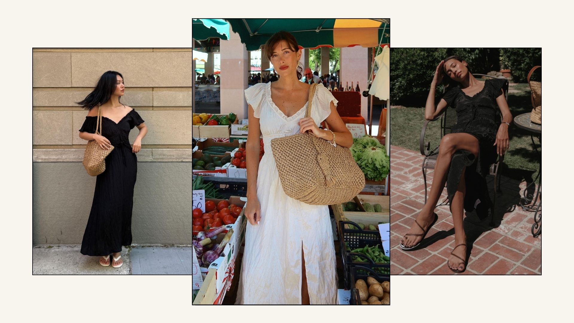 Three women wears the J.Crew crinkled palermo dress