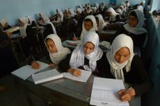 Girls' classroom in Afghanistan.