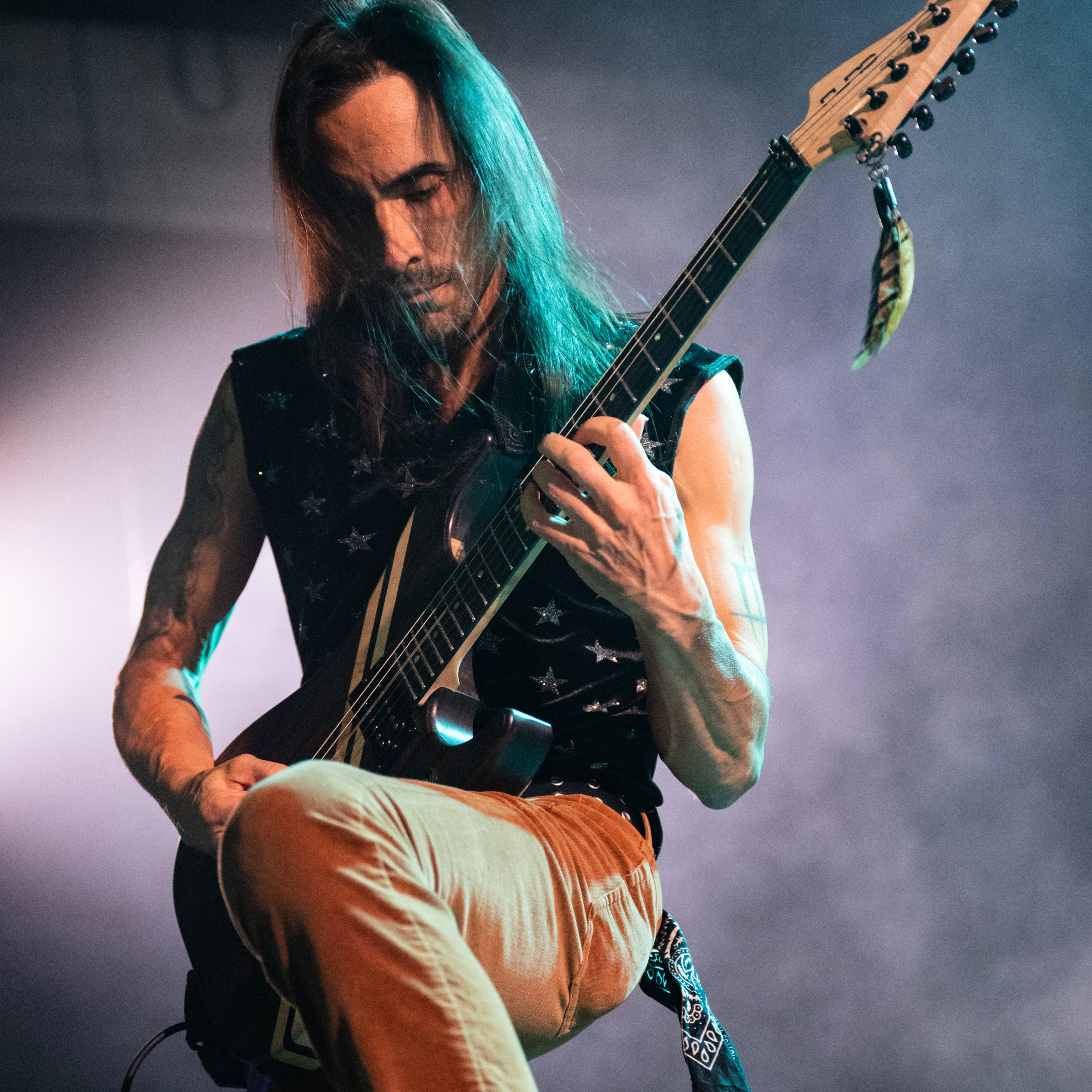Nuno Bettencourt playing guitar onstage during the Above Ground 4 concert benefiting Musicares at The Fonda Theatre on October 26, 2025 in Los Angeles, California