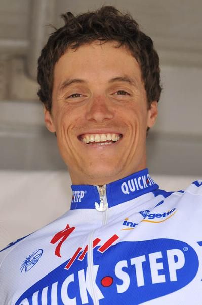Sylvan Chavanel (Quick Step) beems with joy on the podium.