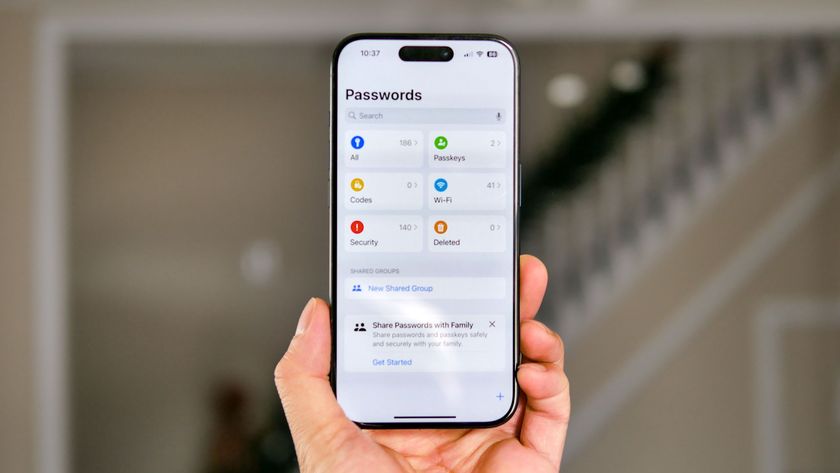 The Apple Passwords app open on an iPhone in hand