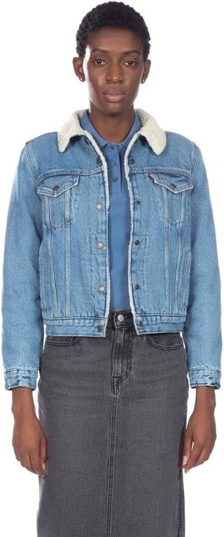 Levi's, Levi's Women's Original Sherpa Trucker Jackets (standard and Plus), Divided Blue, X-Large